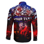 Step Into Horror Domain Bulldogs Football Family Matching Mermaid Dress and Hawaiian Shirt Halloween Horror Movie Characters - Aussie Hoodie