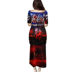 Step Into Horror Domain Bulldogs Football Family Matching Puletasi and Hawaiian Shirt Halloween Horror Movie Characters - Aussie Hoodie