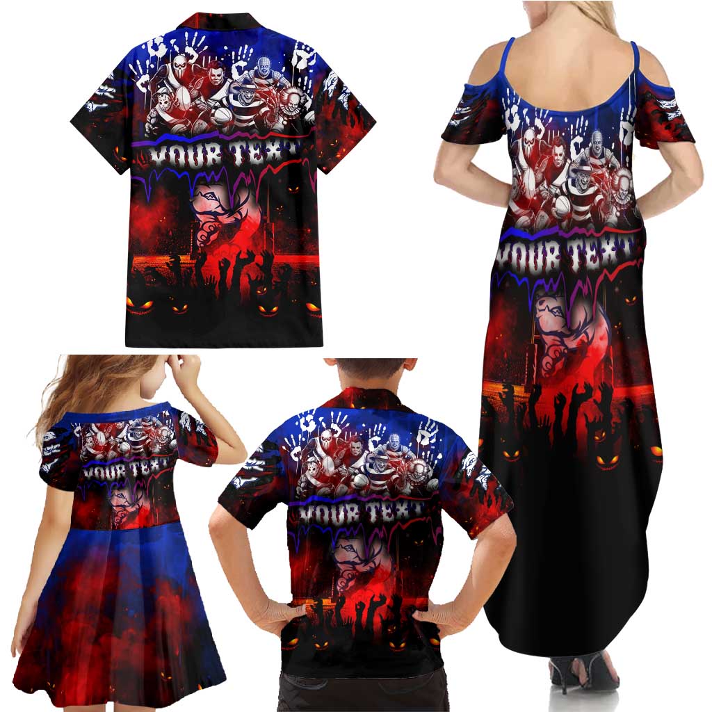 Step Into Horror Domain Bulldogs Football Family Matching Summer Maxi Dress and Hawaiian Shirt Halloween Horror Movie Characters - Aussie Hoodie