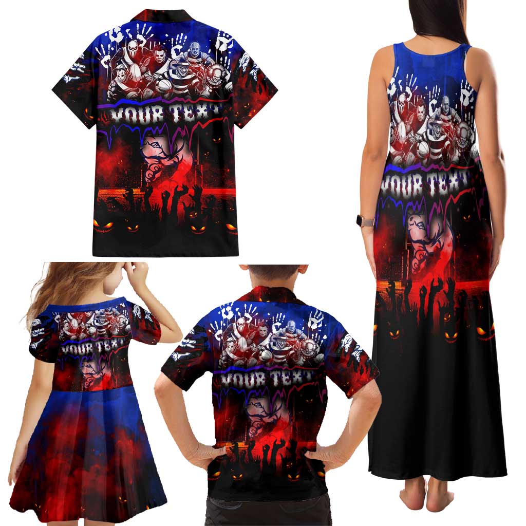 Step Into Horror Domain Bulldogs Football Family Matching Tank Maxi Dress and Hawaiian Shirt Halloween Horror Movie Characters - Aussie Hoodie