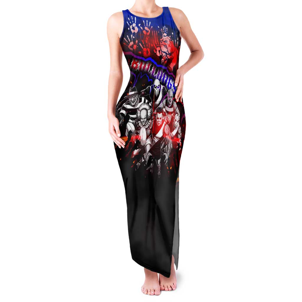 Step Into Horror Domain Bulldogs Football Family Matching Tank Maxi Dress and Hawaiian Shirt Halloween Horror Movie Characters - Aussie Hoodie