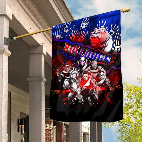 Step Into Horror Domain Bulldogs Football Garden Flag Halloween Horror Movie Characters - Aussie Hoodie