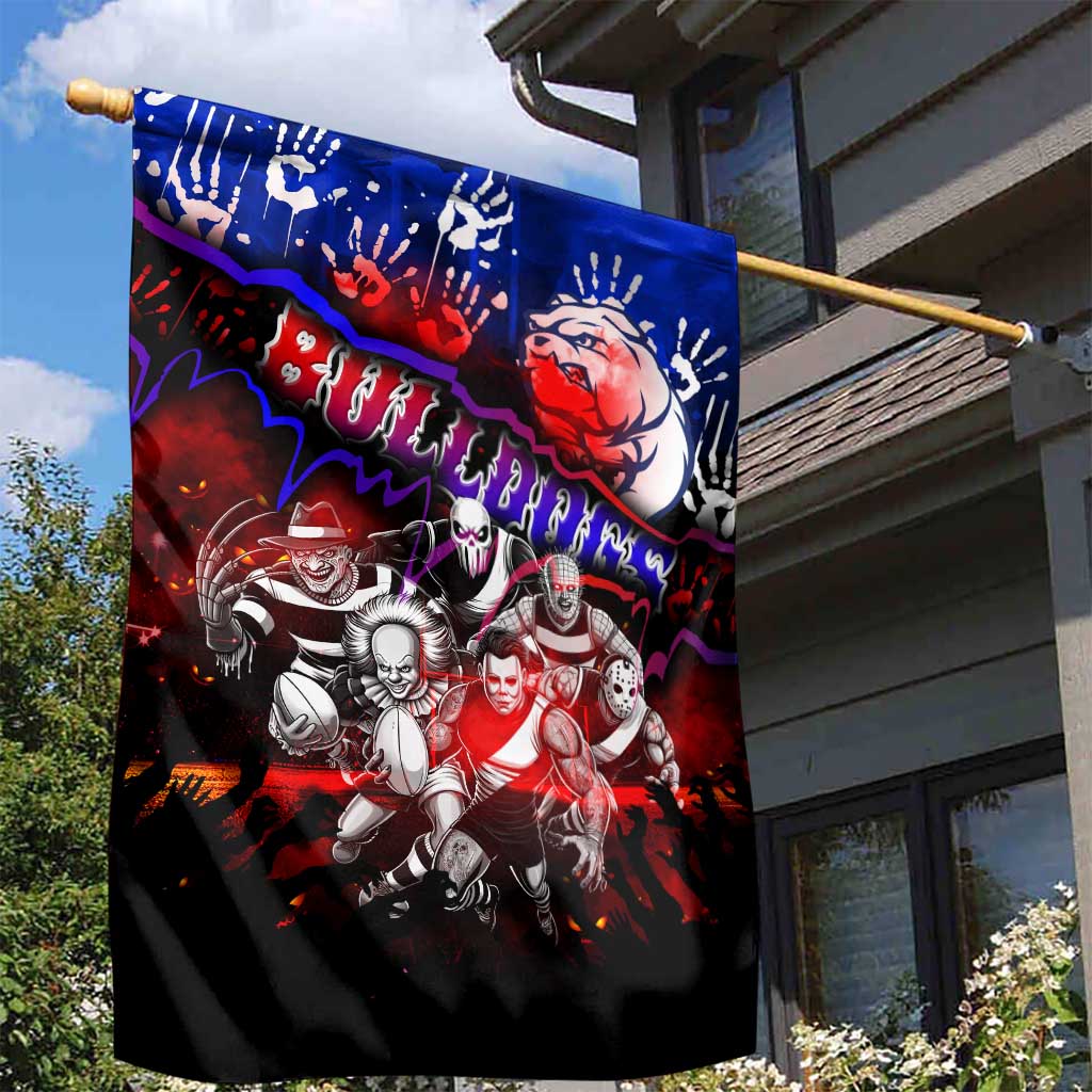 Step Into Horror Domain Bulldogs Football Garden Flag Halloween Horror Movie Characters - Aussie Hoodie