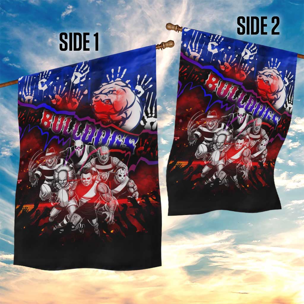 Step Into Horror Domain Bulldogs Football Garden Flag Halloween Horror Movie Characters - Aussie Hoodie