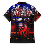 Step Into Horror Domain Bulldogs Football Hawaiian Shirt Halloween Horror Movie Characters - Aussie Hoodie