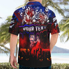 Step Into Horror Domain Bulldogs Football Hawaiian Shirt Halloween Horror Movie Characters - Aussie Hoodie
