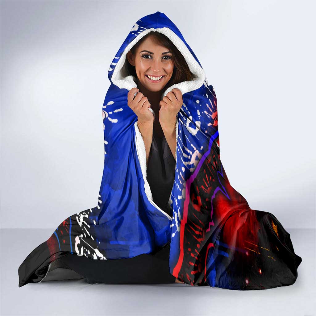 Step Into Horror Domain Bulldogs Football Hooded Blanket Halloween Horror Movie Characters - Aussie Hoodie