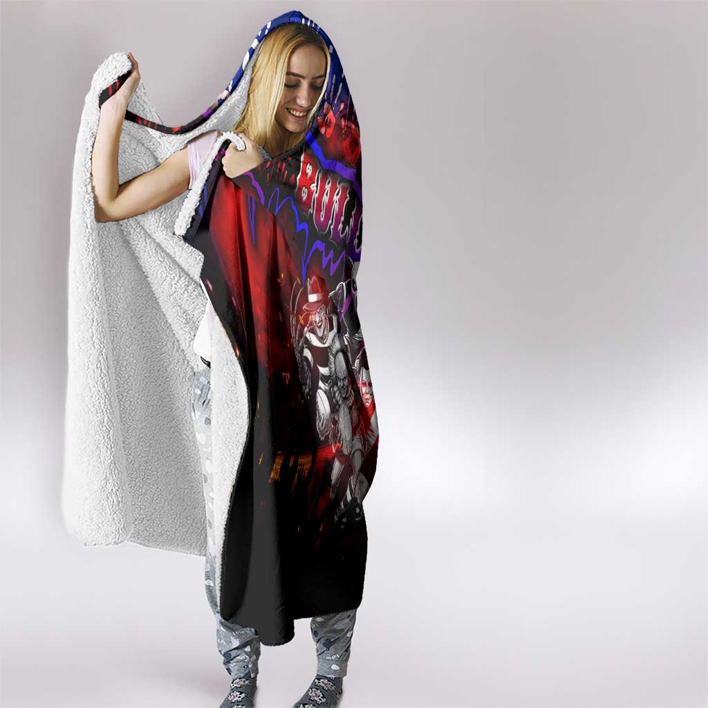 Step Into Horror Domain Bulldogs Football Hooded Blanket Halloween Horror Movie Characters - Aussie Hoodie