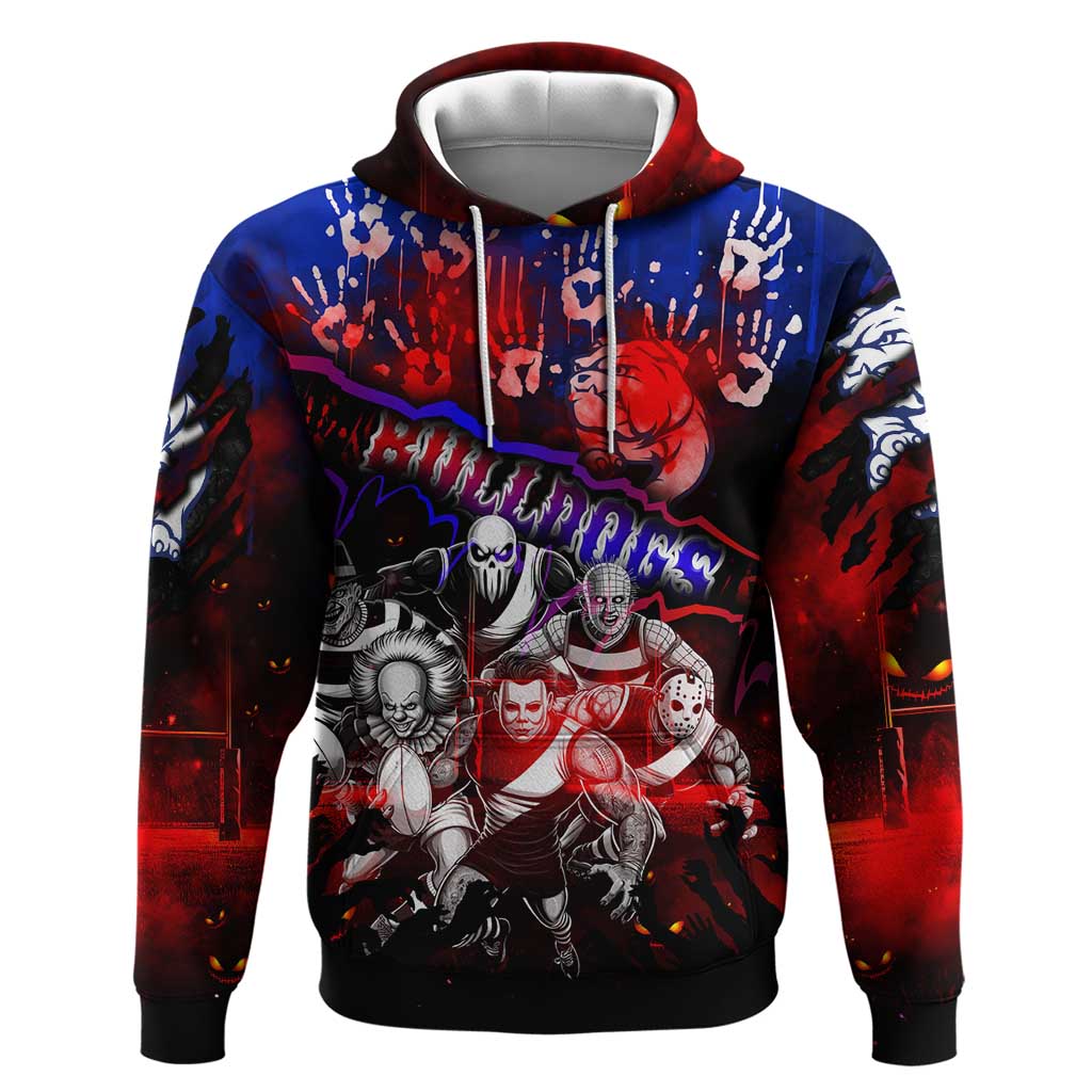 Step Into Horror Domain Bulldogs Football Hoodie Halloween Horror Movie Characters - Aussie Hoodie