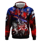 Step Into Horror Domain Bulldogs Football Hoodie Halloween Horror Movie Characters - Aussie Hoodie