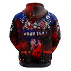Step Into Horror Domain Bulldogs Football Hoodie Halloween Horror Movie Characters - Aussie Hoodie