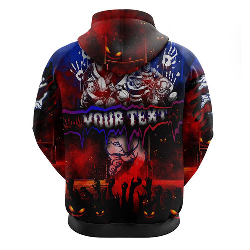 Step Into Horror Domain Bulldogs Football Hoodie Halloween Horror Movie Characters - Aussie Hoodie