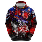 Step Into Horror Domain Bulldogs Football Hoodie Halloween Horror Movie Characters - Aussie Hoodie