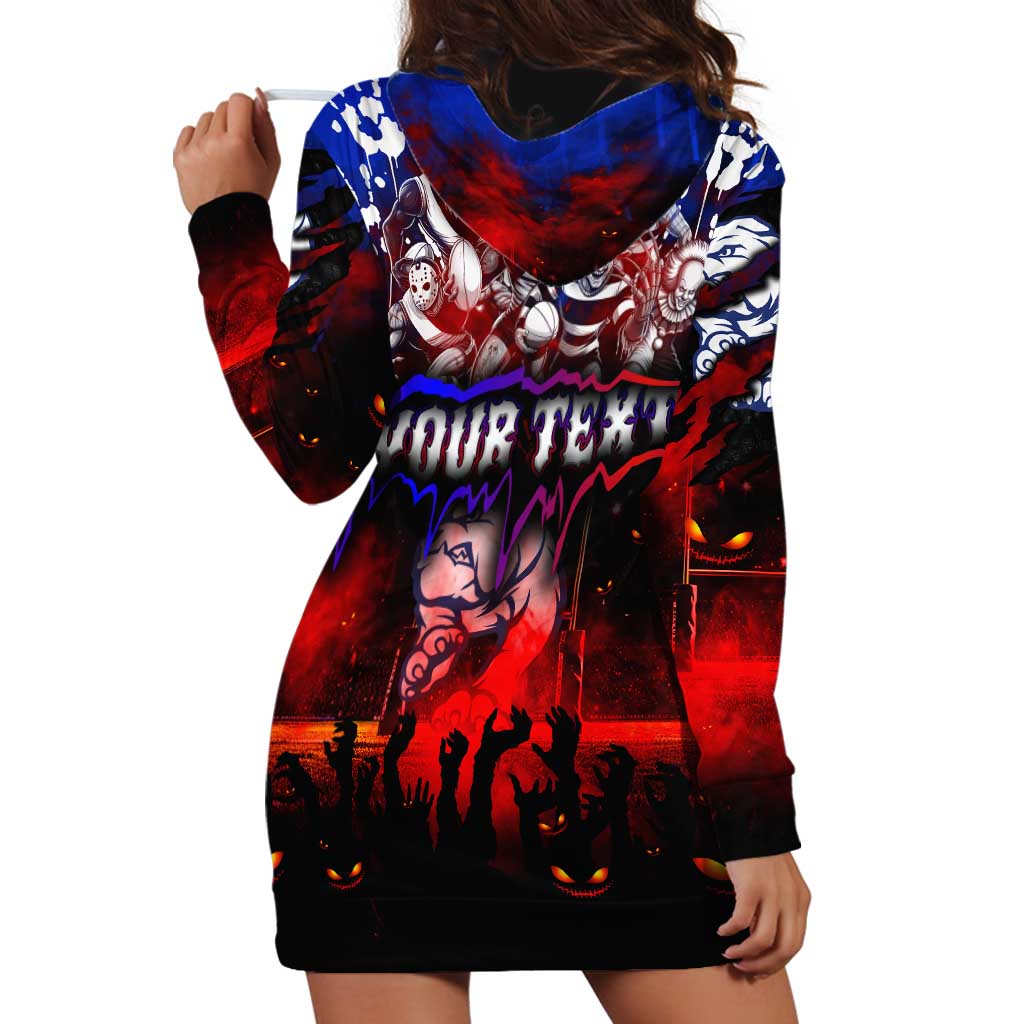 Step Into Horror Domain Bulldogs Football Hoodie Dress Halloween Horror Movie Characters - Aussie Hoodie
