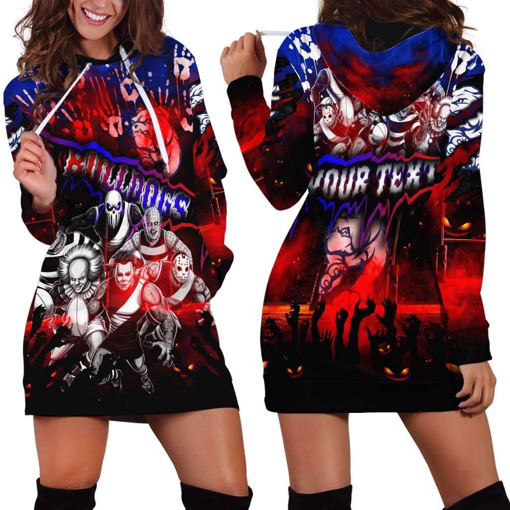 Step Into Horror Domain Bulldogs Football Hoodie Dress Halloween Horror Movie Characters - Aussie Hoodie