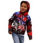 Step Into Horror Domain Bulldogs Football Kid Hoodie Halloween Horror Movie Characters - Aussie Hoodie