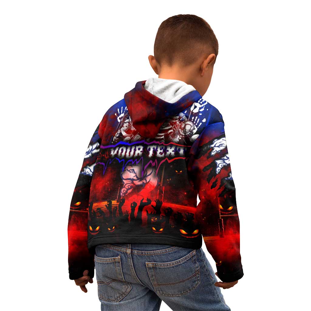 Step Into Horror Domain Bulldogs Football Kid Hoodie Halloween Horror Movie Characters - Aussie Hoodie