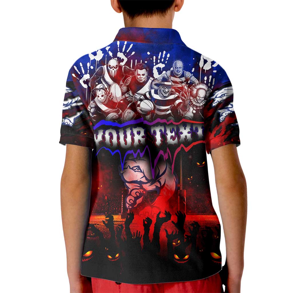 Step Into Horror Domain Bulldogs Football Kid Polo Shirt Halloween Horror Movie Characters - Aussie Hoodie