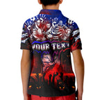 Step Into Horror Domain Bulldogs Football Kid Polo Shirt Halloween Horror Movie Characters - Aussie Hoodie