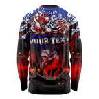 Step Into Horror Domain Bulldogs Football Long Sleeve Shirt Halloween Horror Movie Characters - Aussie Hoodie