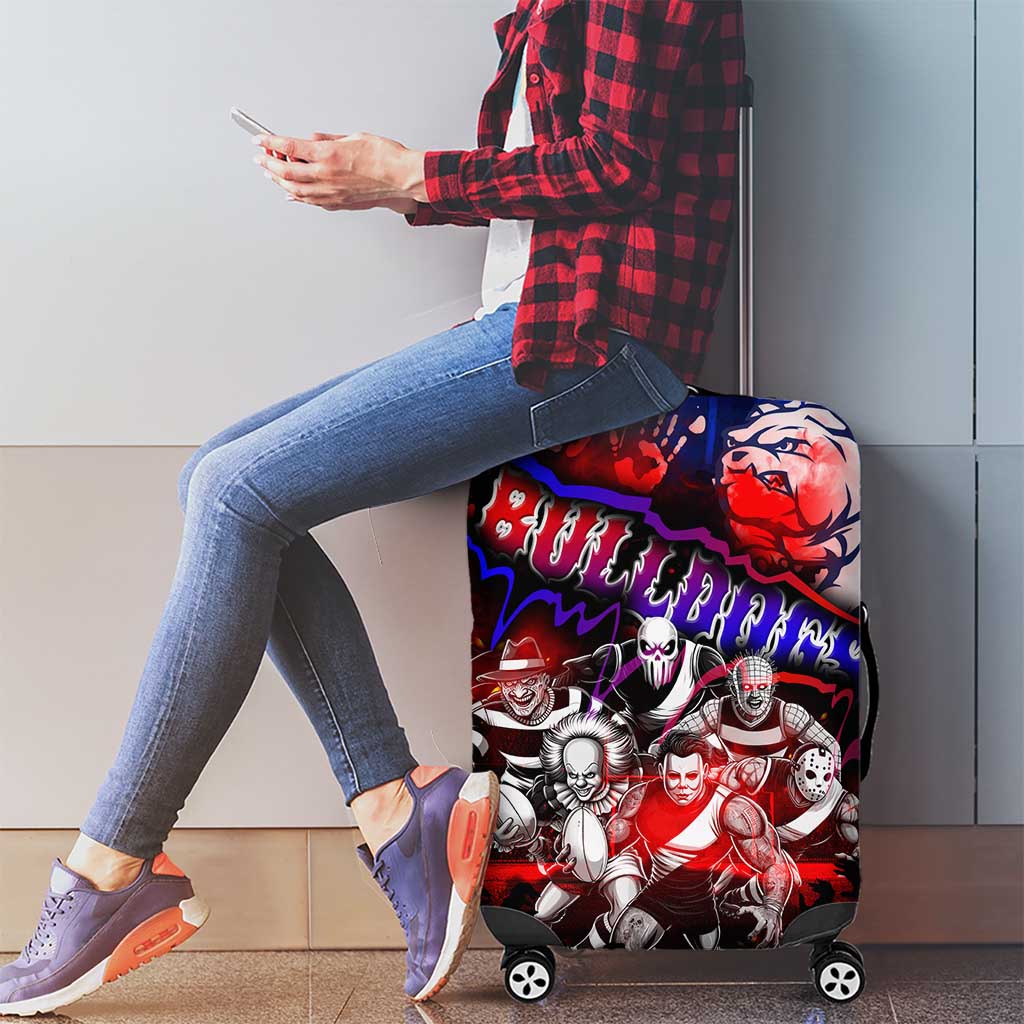 Step Into Horror Domain Bulldogs Football Luggage Cover Halloween Horror Movie Characters - Aussie Hoodie
