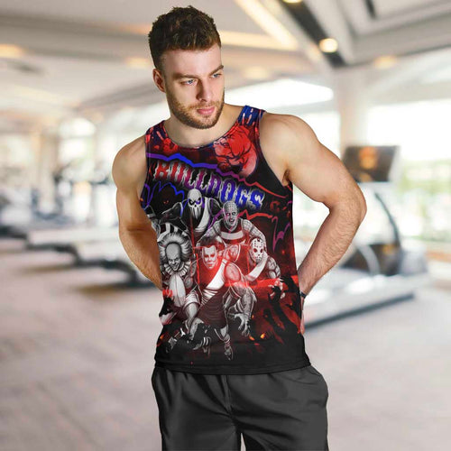 Step Into Horror Domain Bulldogs Football Men Tank Top Halloween Horror Movie Characters - Aussie Hoodie