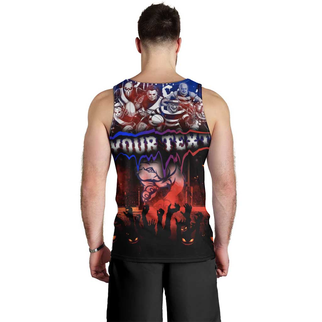 Step Into Horror Domain Bulldogs Football Men Tank Top Halloween Horror Movie Characters - Aussie Hoodie