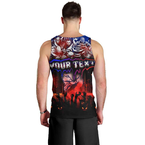 Step Into Horror Domain Bulldogs Football Men Tank Top Halloween Horror Movie Characters - Aussie Hoodie