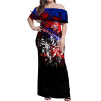 Step Into Horror Domain Bulldogs Football Off Shoulder Maxi Dress Halloween Horror Movie Characters - Aussie Hoodie