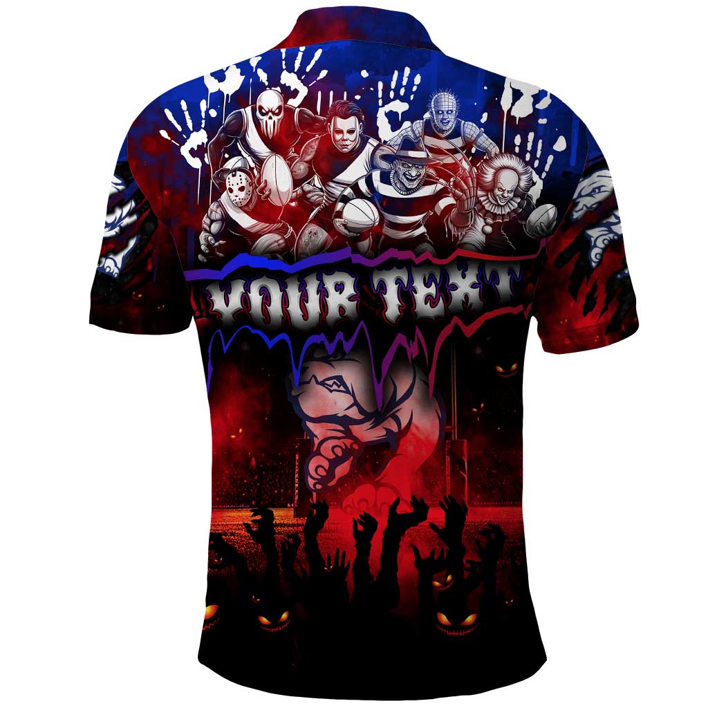 Step Into Horror Domain Bulldogs Football Polo Shirt Halloween Horror Movie Characters - Aussie Hoodie