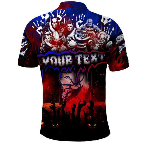 Step Into Horror Domain Bulldogs Football Polo Shirt Halloween Horror Movie Characters - Aussie Hoodie