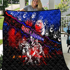 Step Into Horror Domain Bulldogs Football Quilt Halloween Horror Movie Characters - Aussie Hoodie