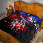 Step Into Horror Domain Bulldogs Football Quilt Halloween Horror Movie Characters - Aussie Hoodie