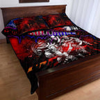 Step Into Horror Domain Bulldogs Football Quilt Bed Set Halloween Horror Movie Characters - Aussie Hoodie