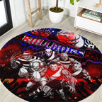 Step Into Horror Domain Bulldogs Football Round Carpet Halloween Horror Movie Characters - Aussie Hoodie