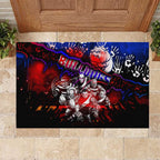 Step Into Horror Domain Bulldogs Football Rubber Doormat Halloween Horror Movie Characters - Aussie Hoodie
