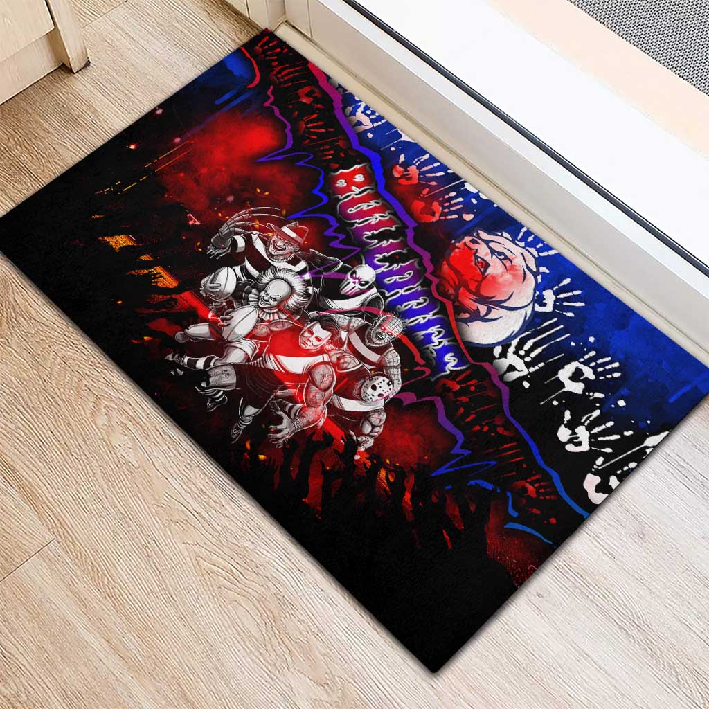 Step Into Horror Domain Bulldogs Football Rubber Doormat Halloween Horror Movie Characters - Aussie Hoodie