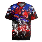 Step Into Horror Domain Bulldogs Football Rugby Jersey Halloween Horror Movie Characters - Aussie Hoodie