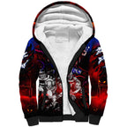 Step Into Horror Domain Bulldogs Football Sherpa Hoodie Halloween Horror Movie Characters - Aussie Hoodie