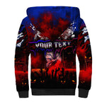 Step Into Horror Domain Bulldogs Football Sherpa Hoodie Halloween Horror Movie Characters - Aussie Hoodie