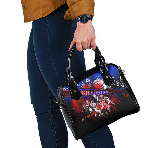 Step Into Horror Domain Bulldogs Football Shoulder Handbag Halloween Horror Movie Characters - Aussie Hoodie