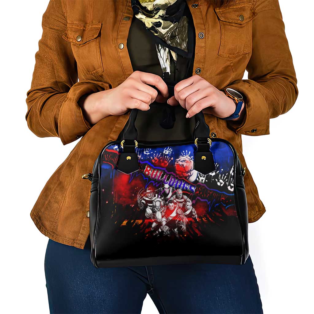 Step Into Horror Domain Bulldogs Football Shoulder Handbag Halloween Horror Movie Characters - Aussie Hoodie