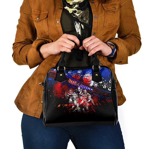 Step Into Horror Domain Bulldogs Football Shoulder Handbag Halloween Horror Movie Characters - Aussie Hoodie