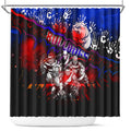 Step Into Horror Domain Bulldogs Football Shower Curtain Halloween Horror Movie Characters - Aussie Hoodie