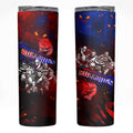 Step Into Horror Domain Bulldogs Football Skinny Tumbler Halloween Horror Movie Characters - Aussie Hoodie