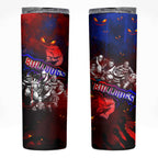 Step Into Horror Domain Bulldogs Football Skinny Tumbler Halloween Horror Movie Characters - Aussie Hoodie