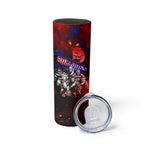 Step Into Horror Domain Bulldogs Football Skinny Tumbler Halloween Horror Movie Characters - Aussie Hoodie