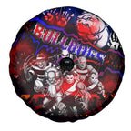 Step Into Horror Domain Bulldogs Football Spare Tire Cover Halloween Horror Movie Characters - Aussie Hoodie
