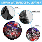 Step Into Horror Domain Bulldogs Football Spare Tire Cover Halloween Horror Movie Characters - Aussie Hoodie