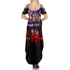 Step Into Horror Domain Bulldogs Football Summer Maxi Dress Halloween Horror Movie Characters - Aussie Hoodie